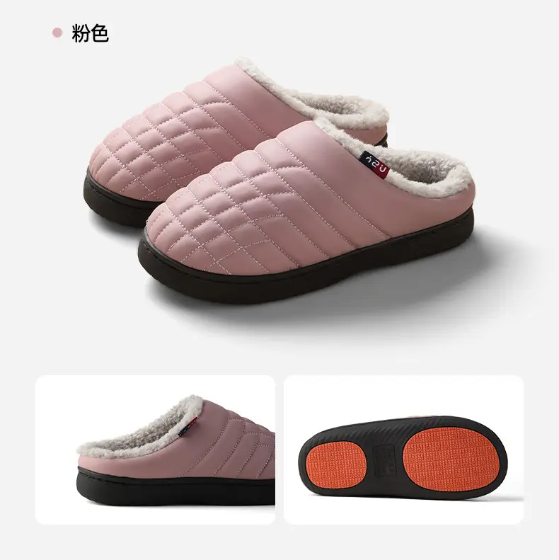 Qidan Shoe Factory Waterproof Cotton Slippers Women's Autumn and Winter Elderly Home Indoor Velvet Warm Anti-Slip Cotton Slippers — feature 11