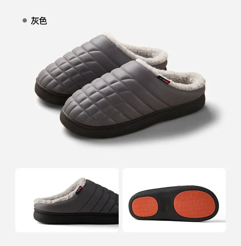 Qidan Shoe Factory Waterproof Cotton Slippers Women's Autumn and Winter Elderly Home Indoor Velvet Warm Anti-Slip Cotton Slippers — feature 9