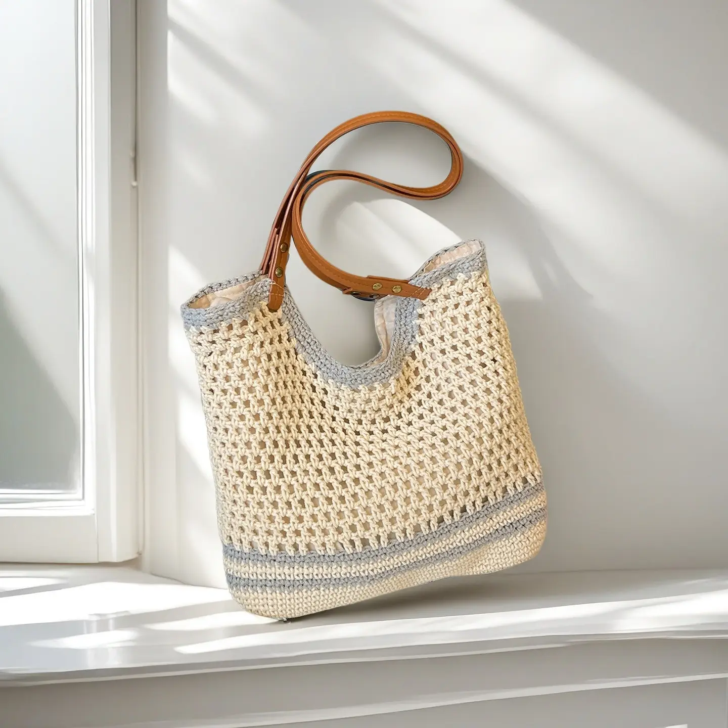 Cross-Border Hollow Artistic Handwoven Beach Bag - Image 2