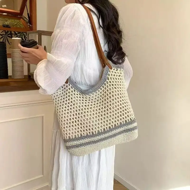 Cross-Border Hollow Artistic Handwoven Beach Bag — feature 3