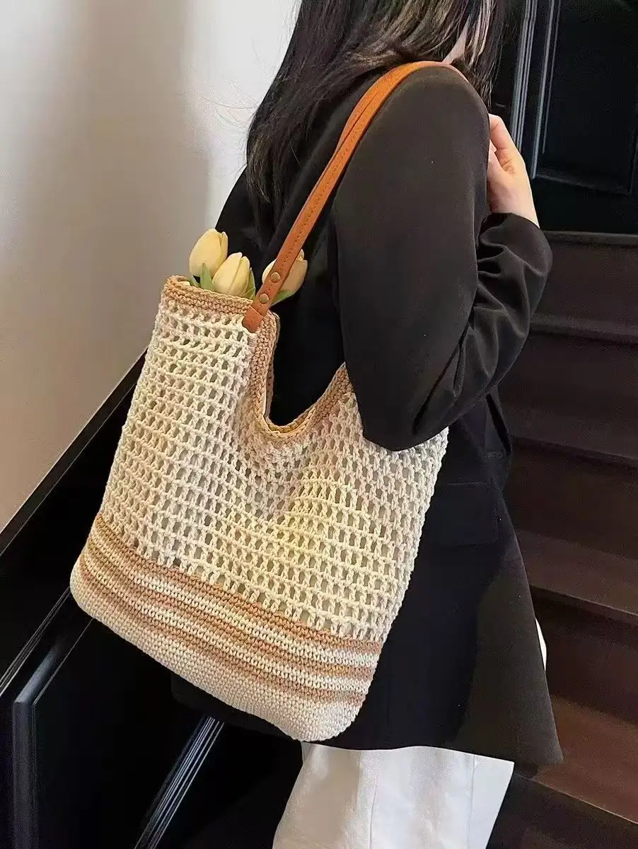 Cross-Border Hollow Artistic Handwoven Beach Bag — feature 4