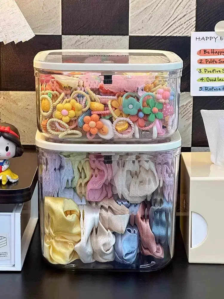 Children's Hair Accessories Storage Box Little Girl's Hair Rope Rubber Band Decoration Box Hairpin Hair Headwear Large Capacity Jewelry Box — feature 7