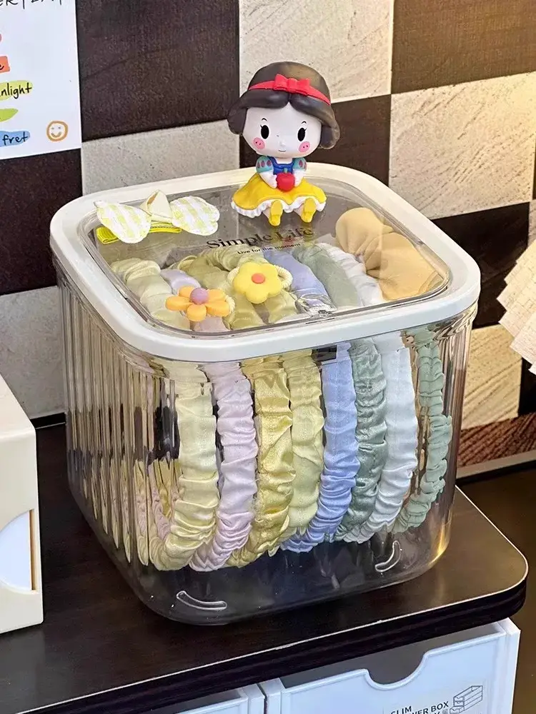Children's Hair Accessories Storage Box Little Girl's Hair Rope Rubber Band Decoration Box Hairpin Hair Headwear Large Capacity Jewelry Box — feature 8