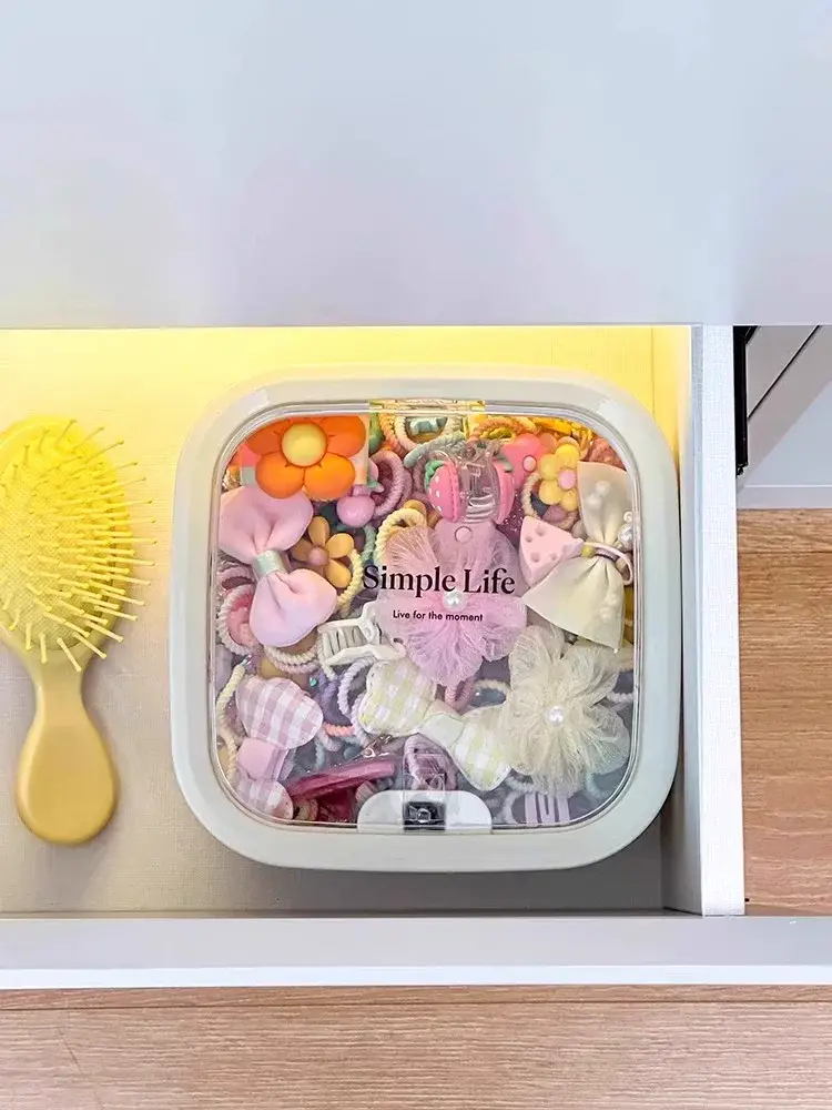Children's Hair Accessories Storage Box Little Girl's Hair Rope Rubber Band Decoration Box Hairpin Hair Headwear Large Capacity Jewelry Box — feature 9