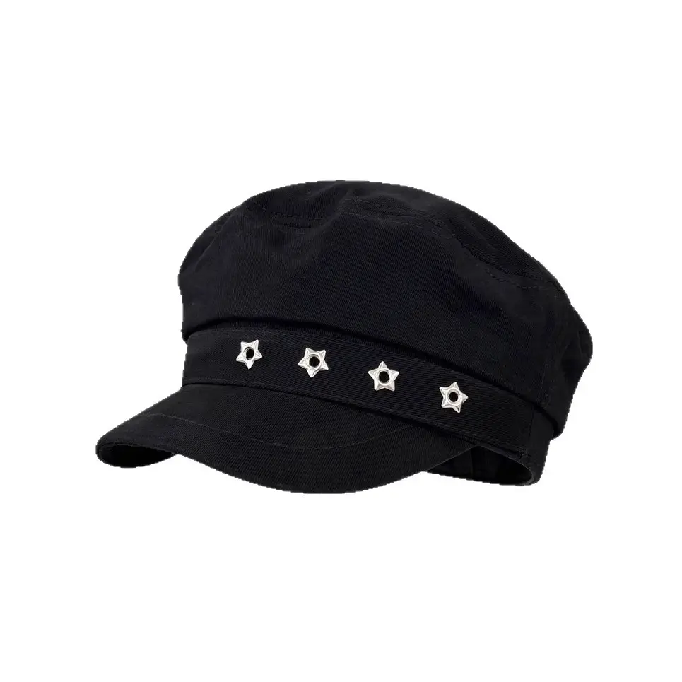 Women's Star Black Beret Hat Navy Autumn Wear - Image 5