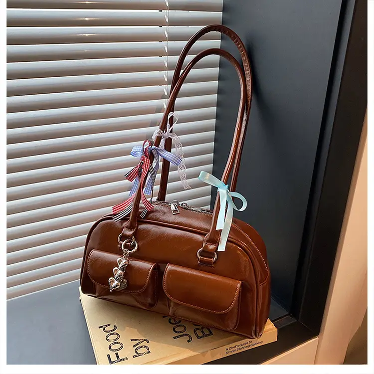 Women's Cross-Border Leather Shoulder Bag Brown 2025