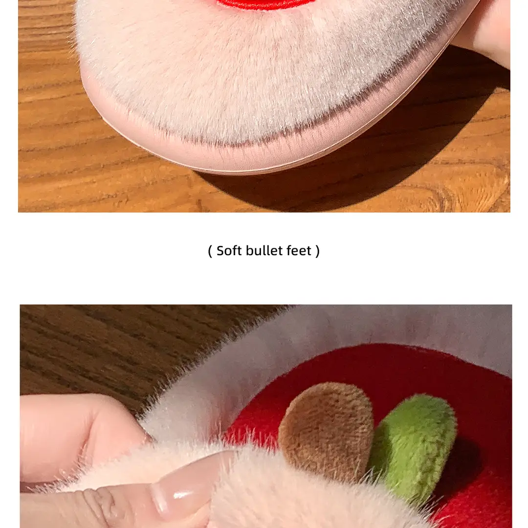 Cute Cotton Slippers for Women, New Winter Style, Home Warm Plush Slippers with Fruit Design, Thick-Soled Cotton Slippers for Couples — feature 7