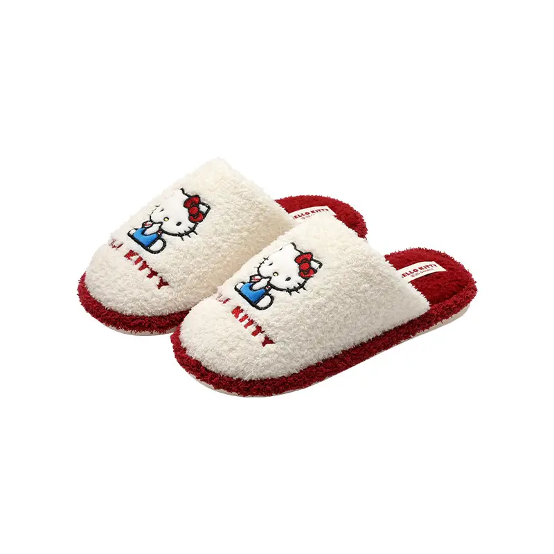 Sanrio Genuine Cartoon Cotton Slippers for Women Winter Indoor Home Plush Slippers Home Thickeneded Warm Wool Slippers - Image 16