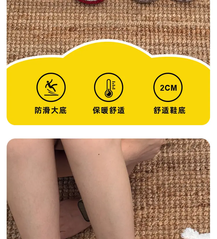 Sanrio Genuine Cartoon Cotton Slippers for Women Winter Indoor Home Plush Slippers Home Thickeneded Warm Wool Slippers — feature 12