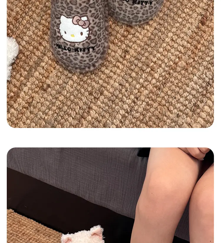 Sanrio Genuine Cartoon Cotton Slippers for Women Winter Indoor Home Plush Slippers Home Thickeneded Warm Wool Slippers — feature 19
