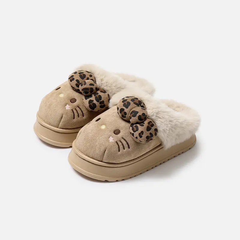 Sanrio Genuine Cartoon Cotton Slippers for Women Winter Indoor Home Plush Slippers Home Thickeneded Warm Wool Slippers - Image 5