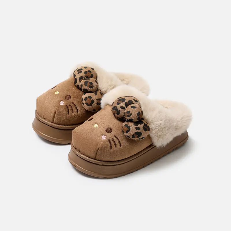 Sanrio Genuine Cartoon Cotton Slippers for Women Winter Indoor Home Plush Slippers Home Thickeneded Warm Wool Slippers - Image 6