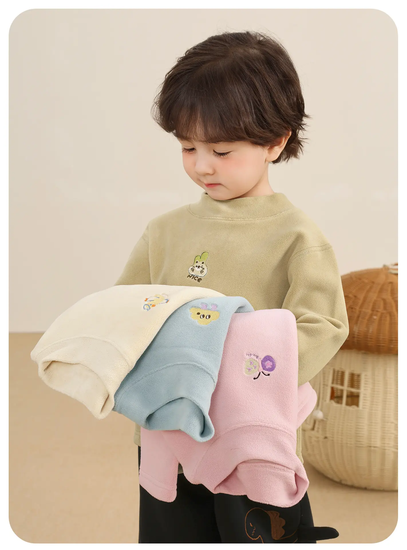 Baby Fleece Lined Base Layer Shirt for Boys Winter Warm Top — feature 8