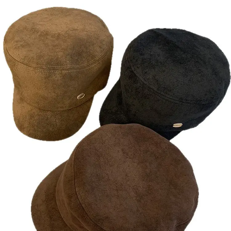 Vintage Suede Duckbill Cap for Women Large Head Circumference - Image 8