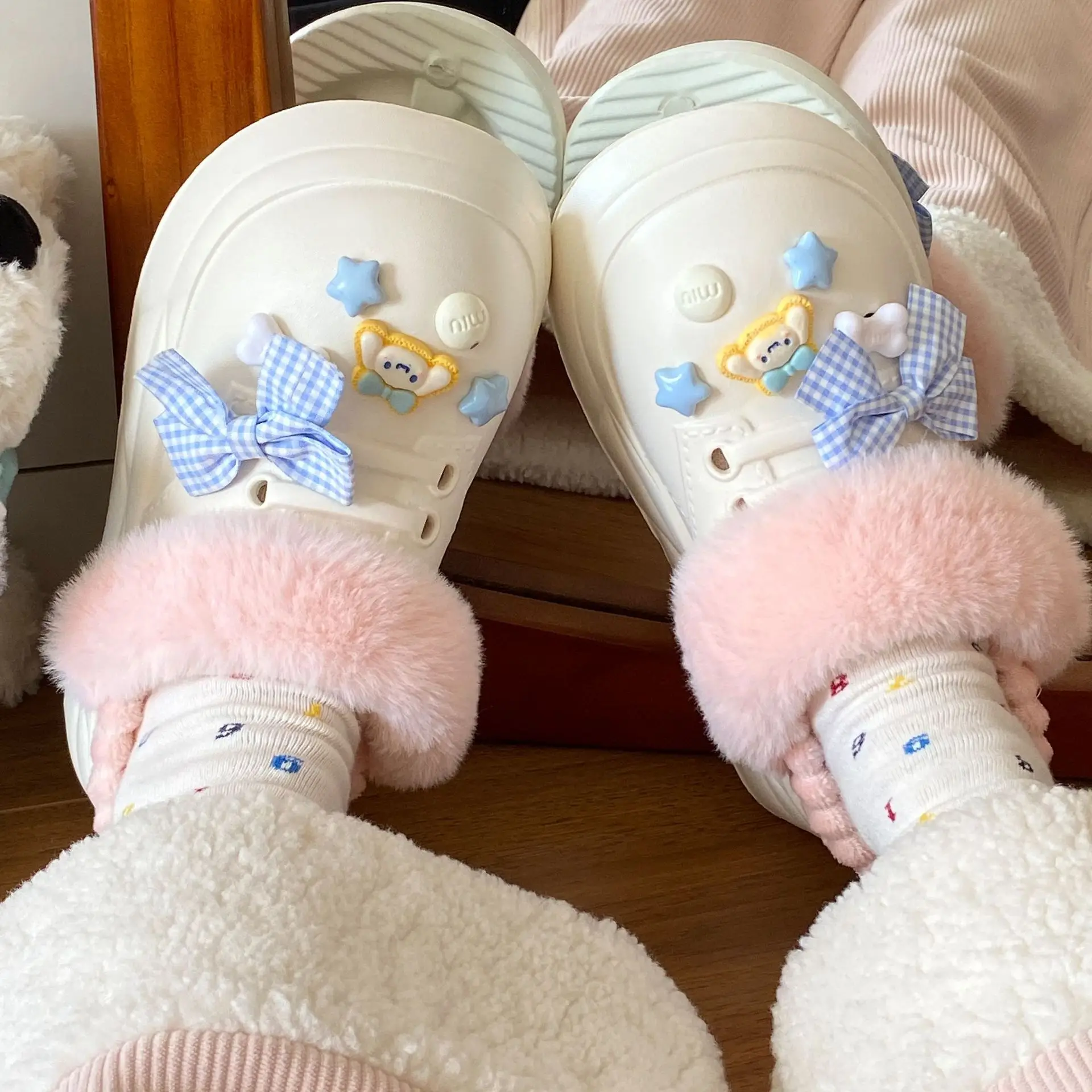 Cute Cinnamon Dog Embroidered Slippers for Girls - Image 6
