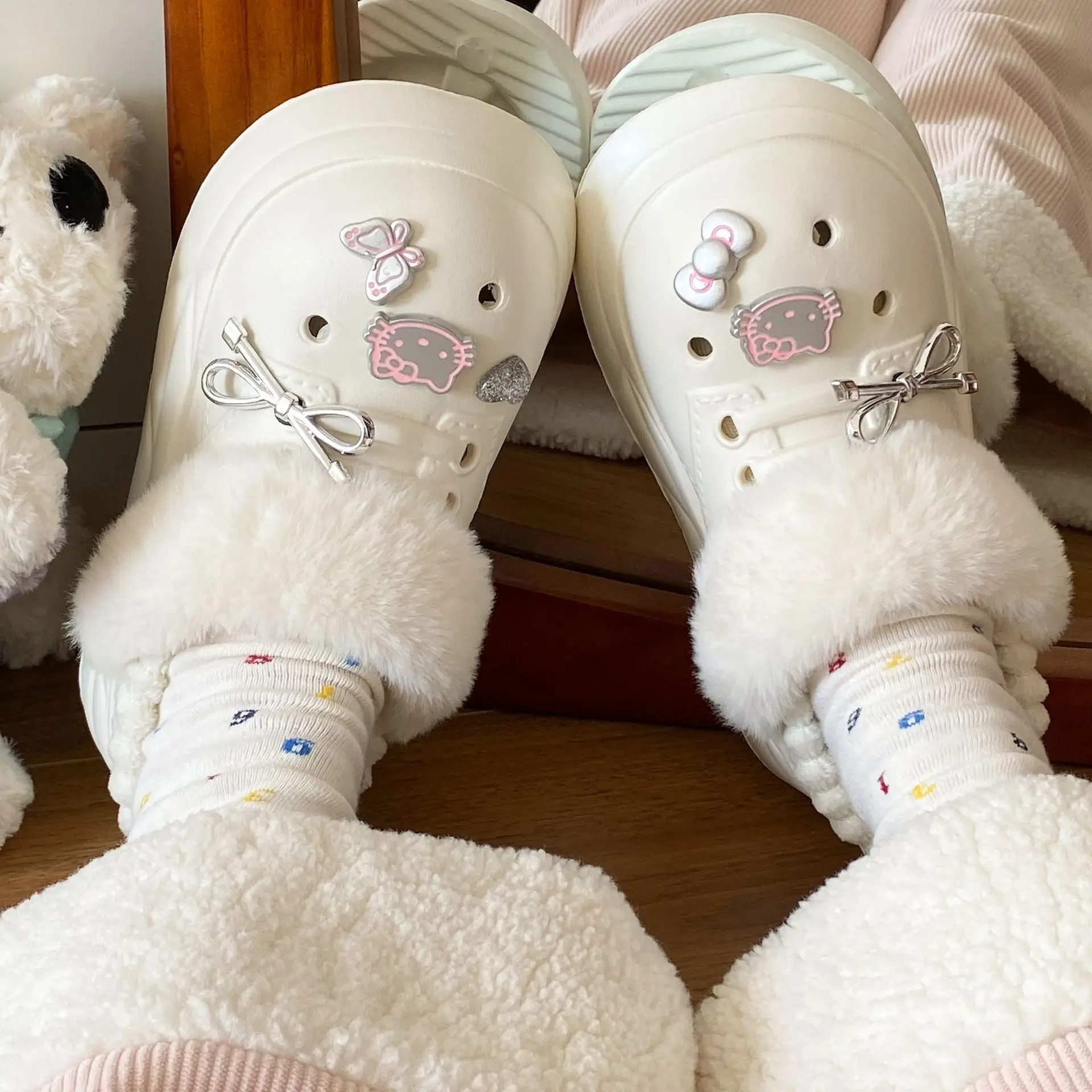 Winter Warm Furry Cat Slippers for Women