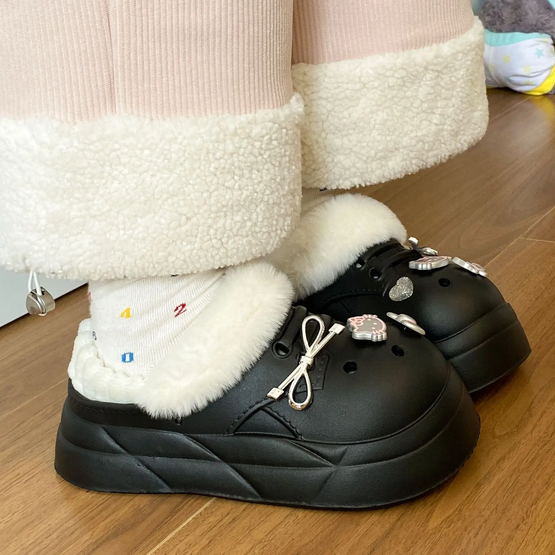 Winter Warm Furry Cat Slippers for Women