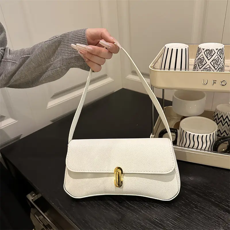 Black Peptide Leather Shoulder Bag for Women Autumn 2025 - Image 5
