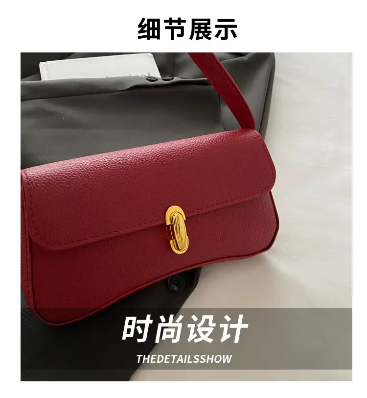Black Peptide Leather Shoulder Bag for Women Autumn 2025 — feature 2