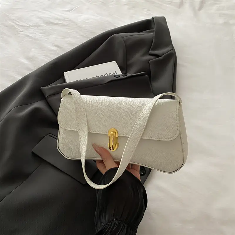 Black Peptide Leather Shoulder Bag for Women Autumn 2025 - Image 2
