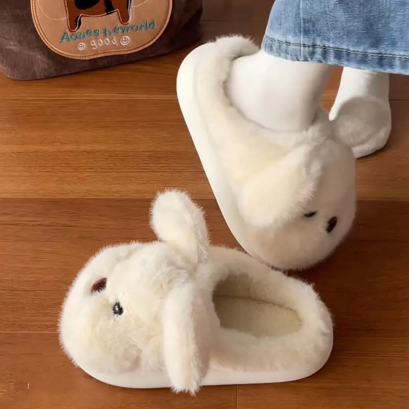 Cute Stuffed Puppy Cotton Slippers for Women — feature 10