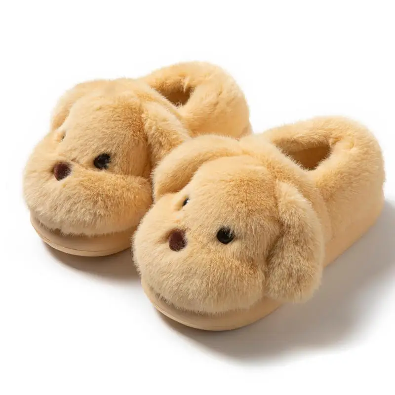 Cute Stuffed Puppy Cotton Slippers for Women - Image 3