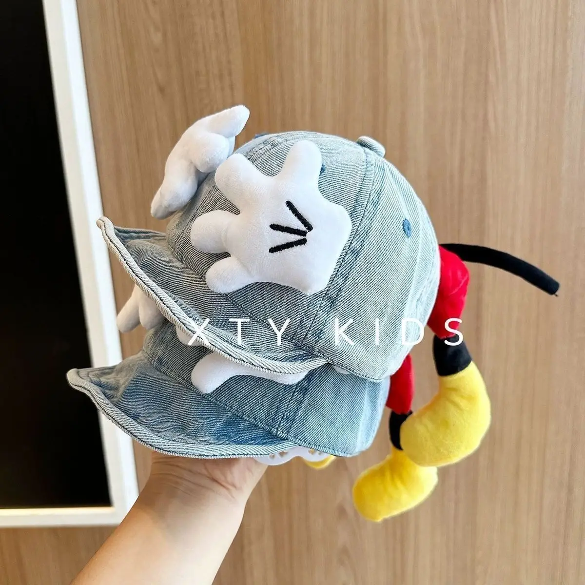 Korean Style Baby Cap Red Blue Denim Peaked Soft Bristle — feature 4