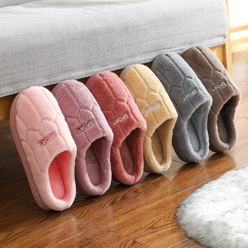 Cotton Slippers for Women Grey Indoor Warm