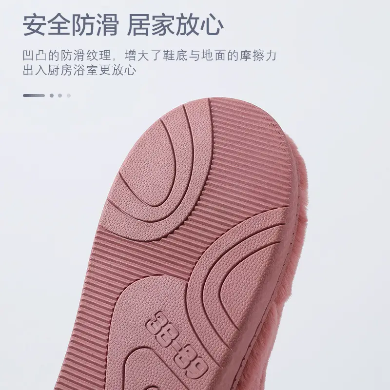 Cotton Slippers for Women Grey Indoor Warm