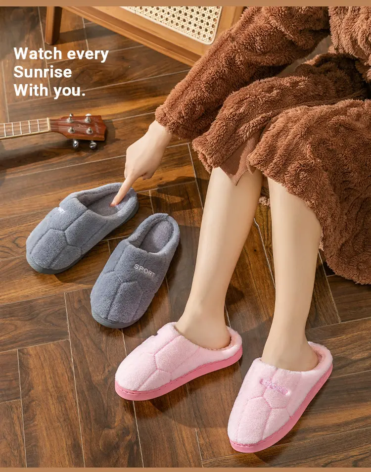 Cotton Slippers for Women Grey Indoor Warm — feature 11