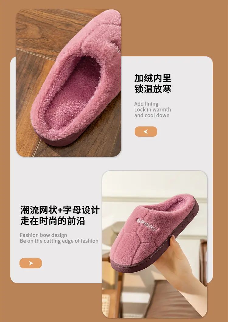 Cotton Slippers for Women Grey Indoor Warm — feature 14