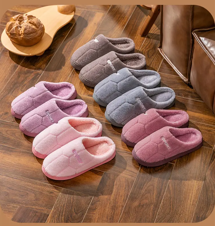Cotton Slippers for Women Grey Indoor Warm — feature 16