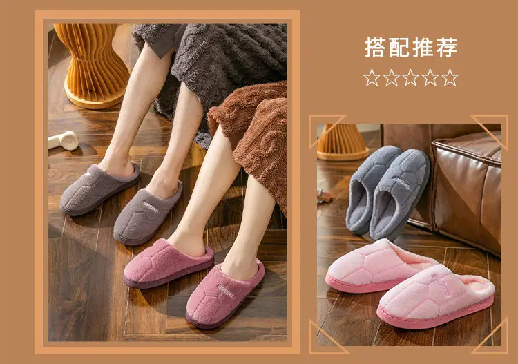 Cotton Slippers for Women Grey Indoor Warm — feature 18