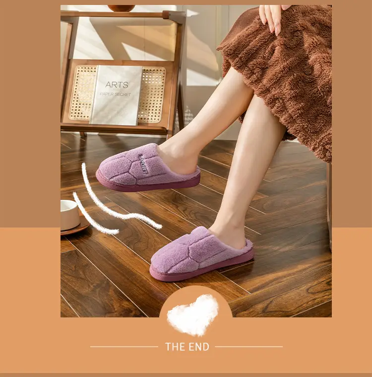 Cotton Slippers for Women Grey Indoor Warm — feature 19