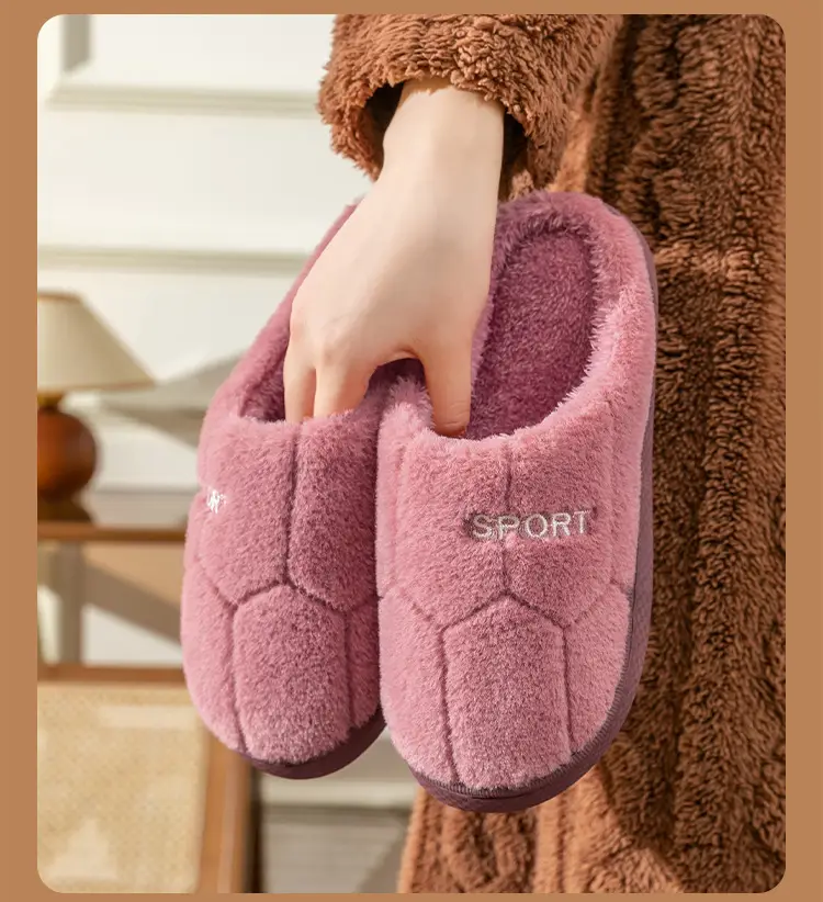 Cotton Slippers for Women Grey Indoor Warm — feature 22