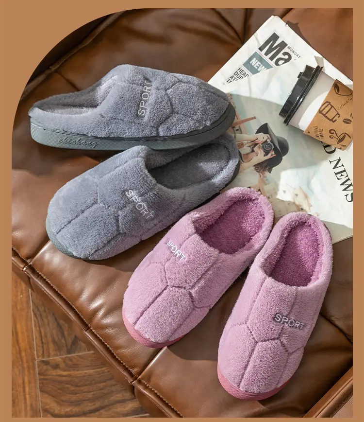 Cotton Slippers for Women Grey Indoor Warm — feature 24