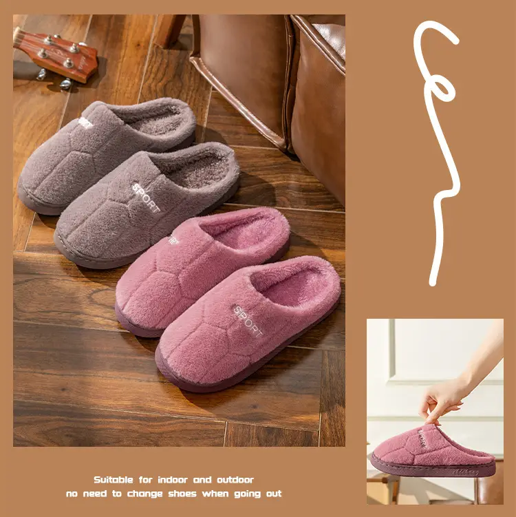 Cotton Slippers for Women Grey Indoor Warm — feature 25
