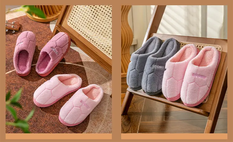 Cotton Slippers for Women Grey Indoor Warm — feature 26