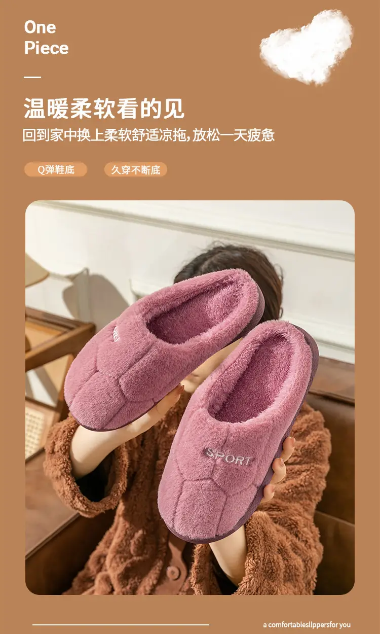 Cotton Slippers for Women Grey Indoor Warm — feature 5