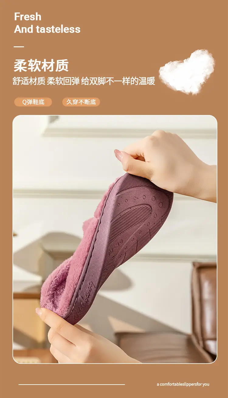 Cotton Slippers for Women Grey Indoor Warm — feature 8