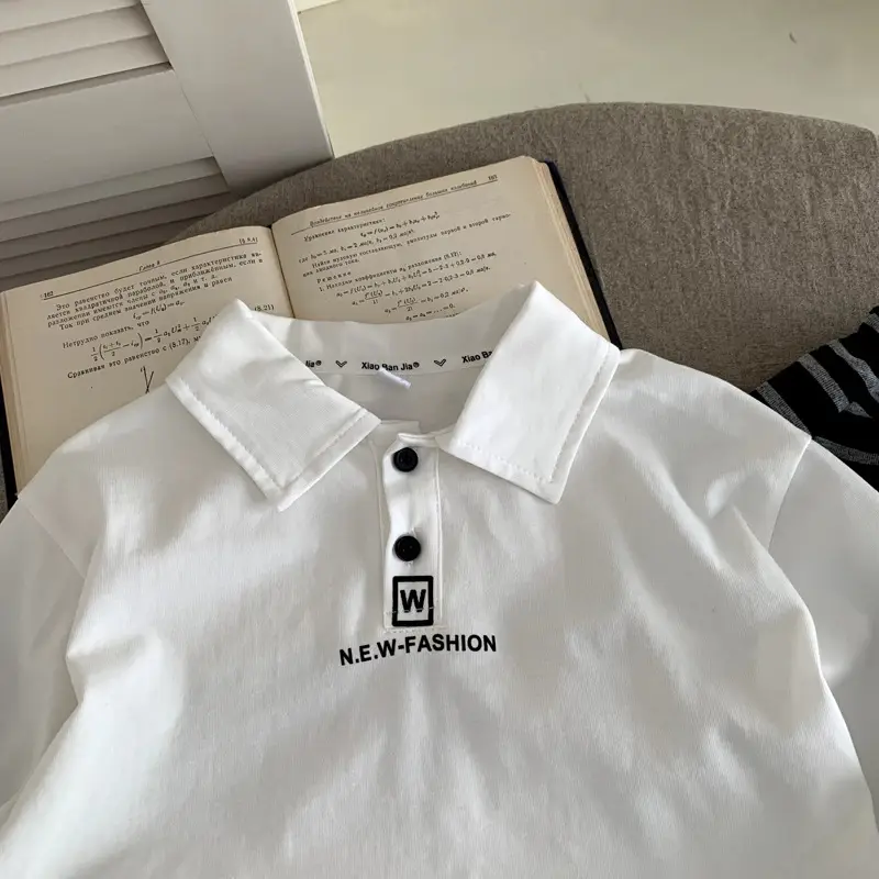 Boys Polo Shirt White New Fashion 2025 - Image 4