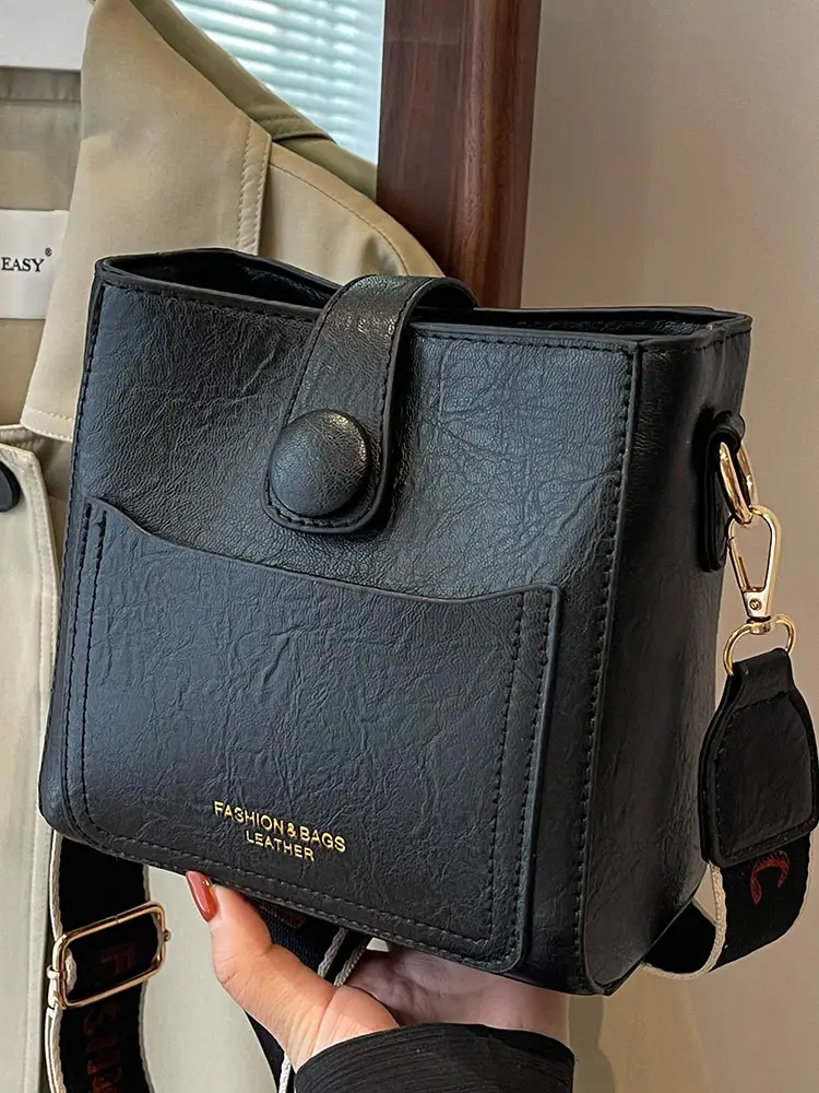 Korean Style Brown Leather Crossbody Bag for Women - Image 6