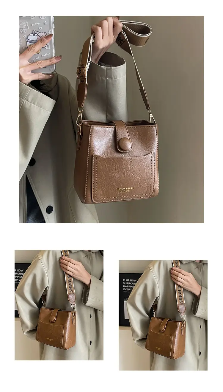 Korean Style Brown Leather Crossbody Bag for Women — feature 12
