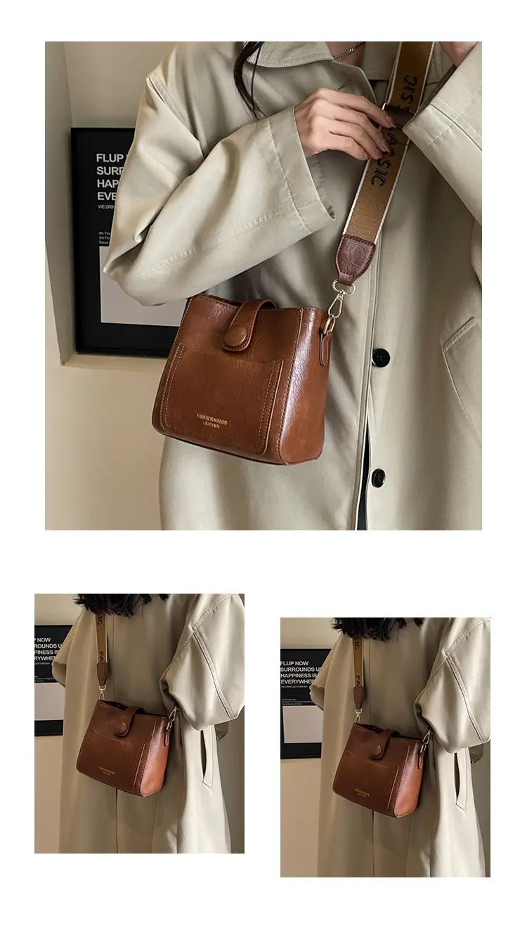 Korean Style Brown Leather Crossbody Bag for Women — feature 13