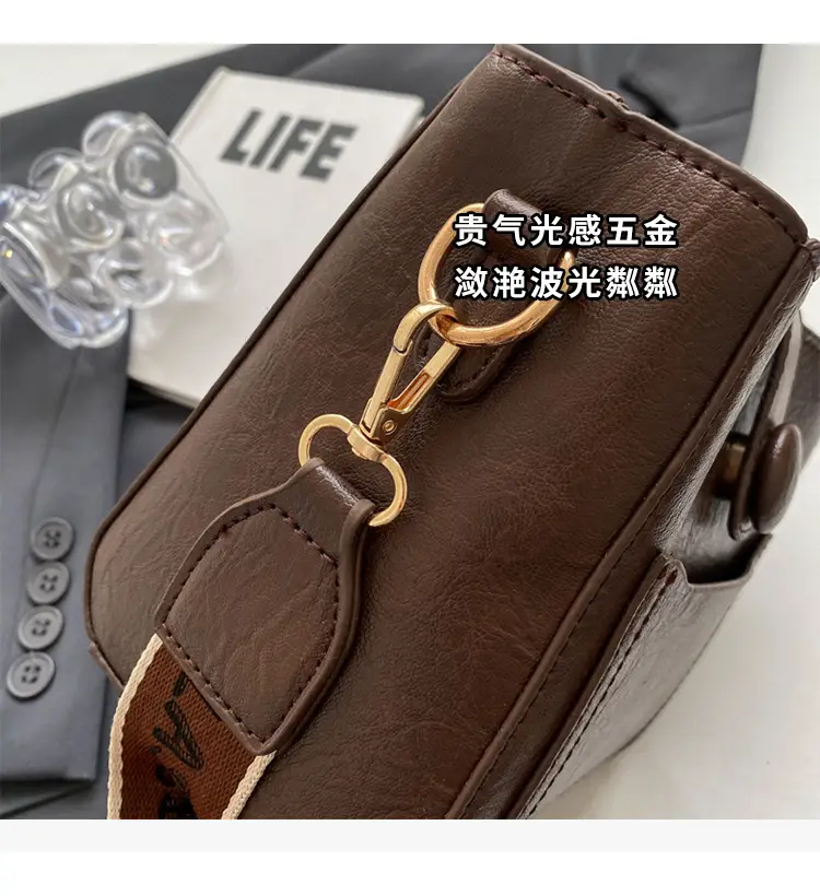 Korean Style Brown Leather Crossbody Bag for Women — feature 6