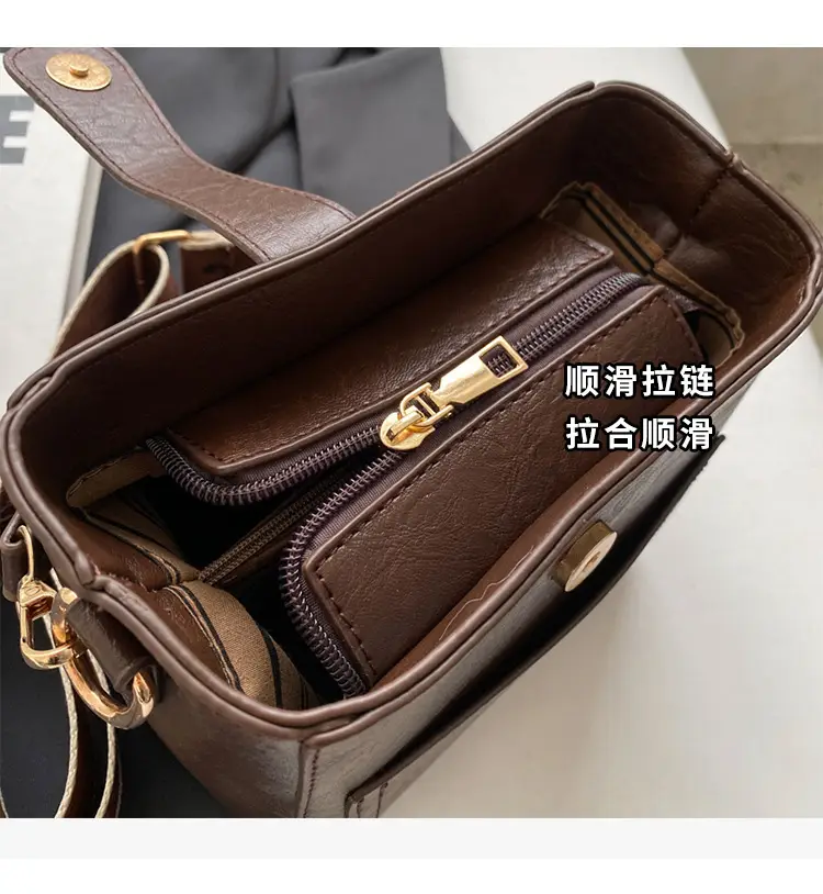 Korean Style Brown Leather Crossbody Bag for Women — feature 7