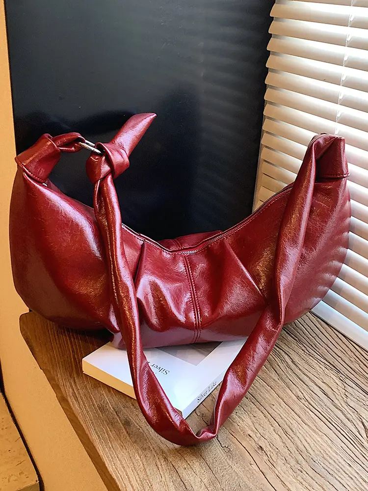 Retro Red Leather Shoulder Bag for Women 2025 - Image 5