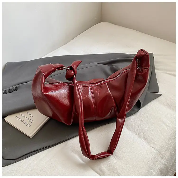 Retro Red Leather Shoulder Bag for Women 2025 - Image 2