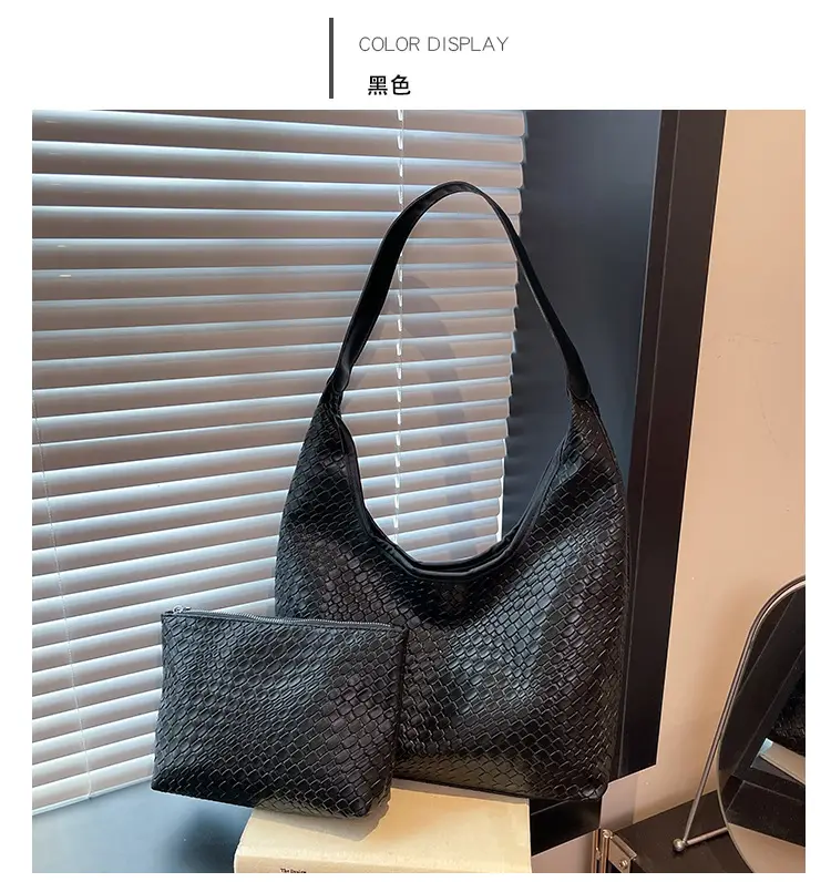 Black Woven Shoulder Bag Large Capacity 2025 — feature 11