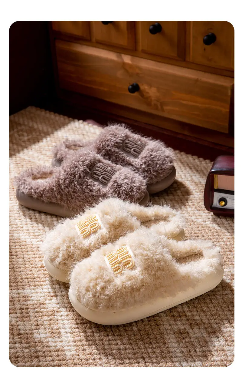 2025 Winter Cotton Stuffed Slippers for Women Pink — feature 14